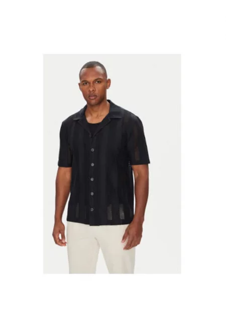 Мъжка риза  B4 10058.5266 - Памук - Черен - Черен