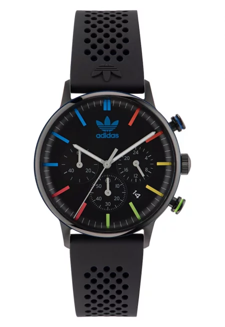 Мъжки часовник  CODE ONE CHRONO - черна силиконова каишка - корпус от неръждаема стомана - водоустойчивост 5 ATM