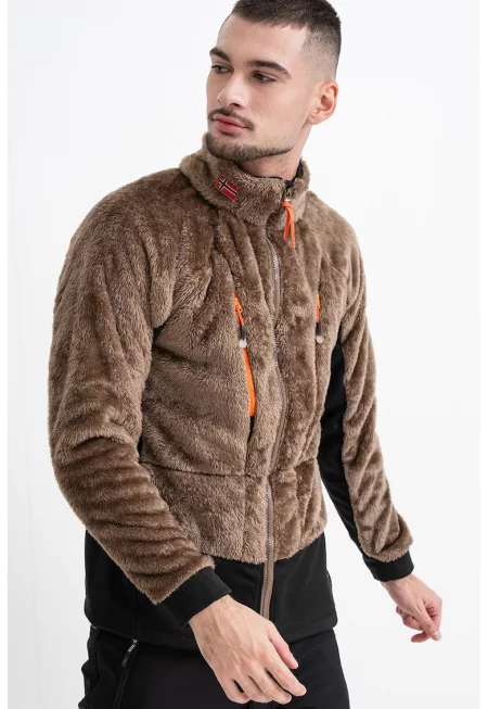 Мехест суитшърт Uliste с джобове - Сиво-кафяв