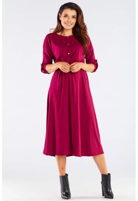 Миди Рокля с три четвърти ръкав A452