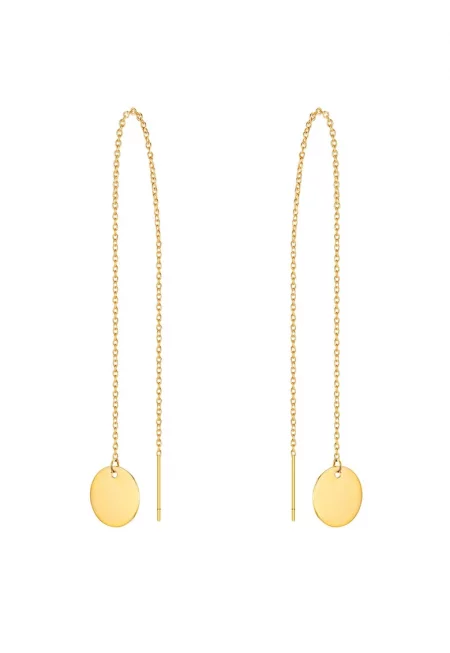 Обеци с 14-каратово покритие - златист - Златист