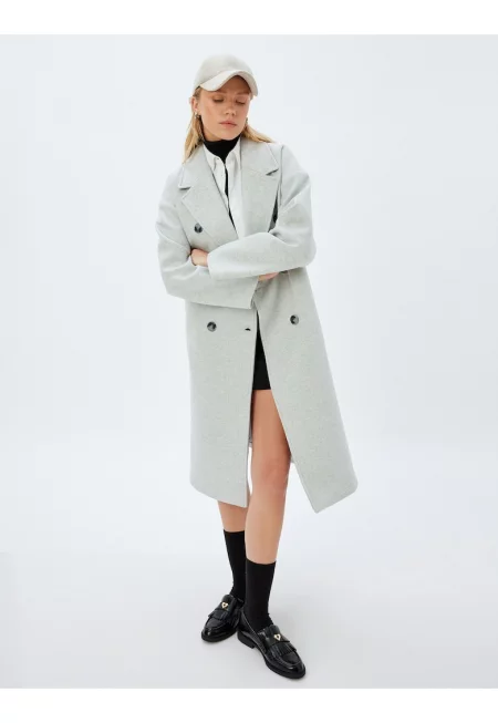 Палто с цека на гърба - Сив