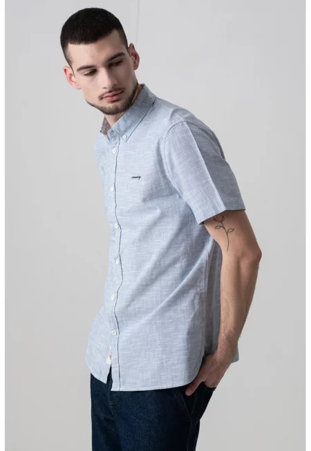 Памучна риза - Бял/Син