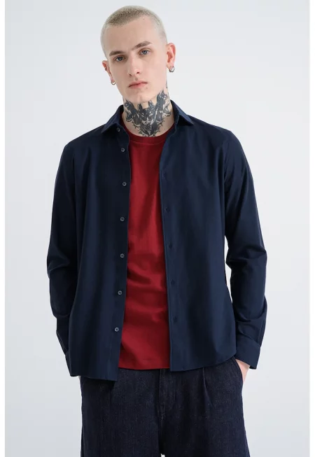 Памучна риза - Ултрамарин синьо