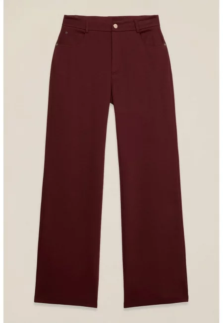 Панталон с памук с джобове - Бордо