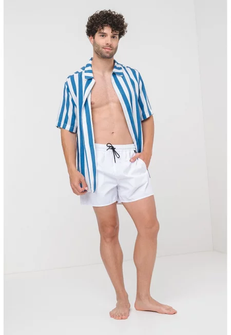 Плувни шорти с регулируема талия - Бял