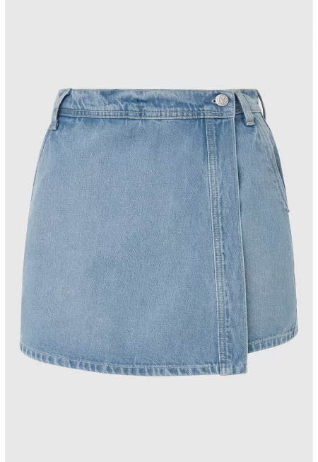 Пола от деним със захабен ефект