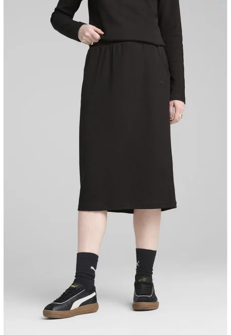 Пола с еластична талия - Черен