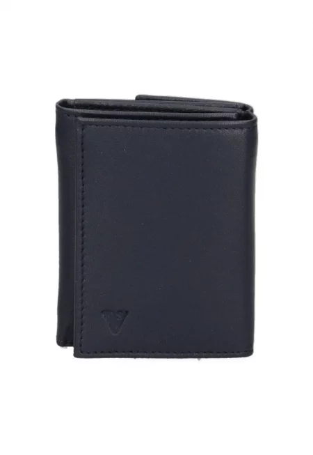 Портфейл от еко кожа с тройно прегъване - Син