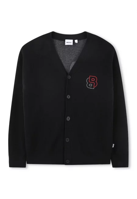 Пуловер с лога - Черен