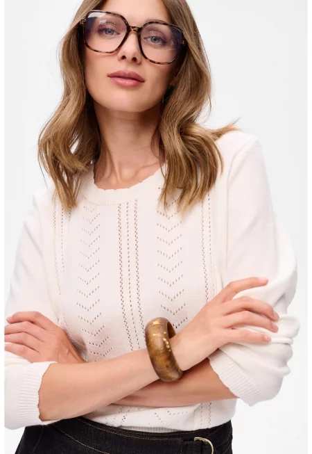 Пуловер с перфорирани детайли Elii