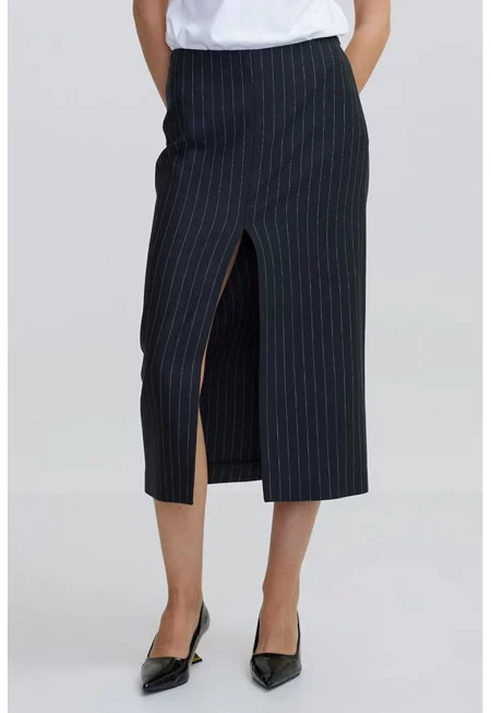 Раирана пола с дълбока цепка - Черен/Мръснобял