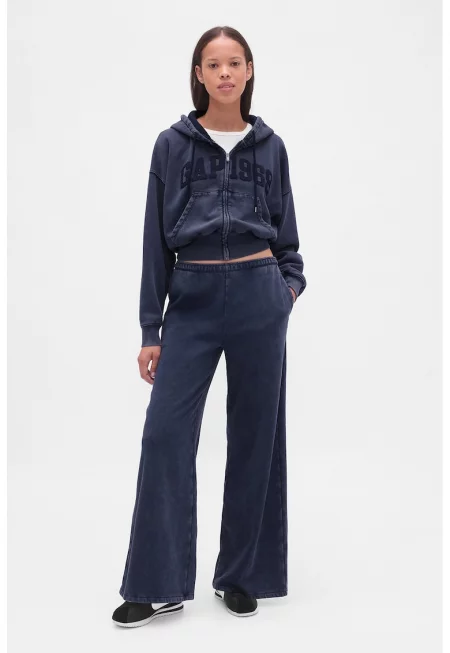 Разкроен винтидж спортен панталон - Тъмносин