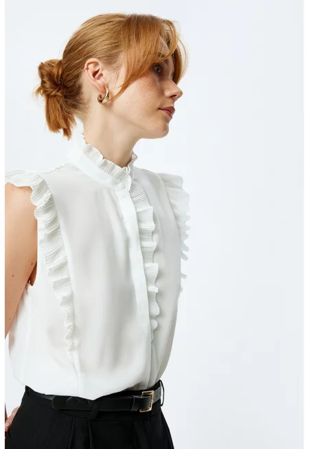 Риза без ръкави с дипли