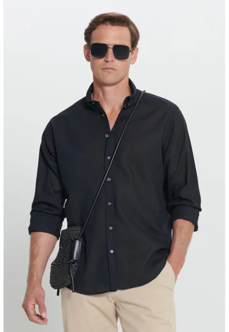 Риза с лен със свободна кройка