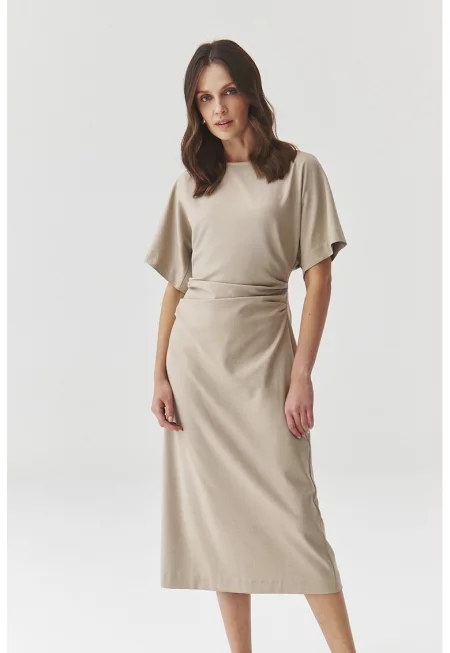 Рокля с модал и вълна - Бежов