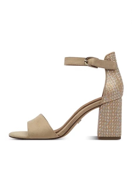 Сандали с масивен ток - Бежов