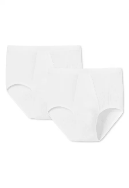 Schiesse - Рипсени слипове от памук - 2 чифта - Бял