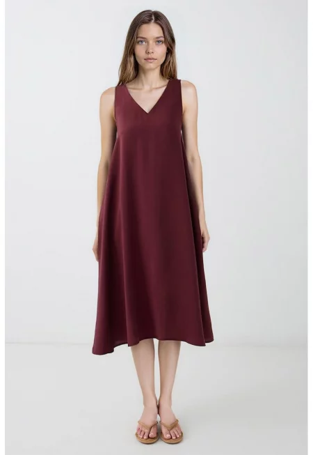 Шпиц рокля с модал - Бордо