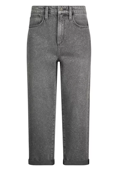 Скъсени прави дънки - Сив