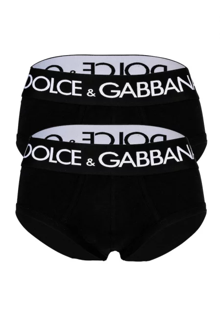 Слипове с лого - 2 чифта - Черен