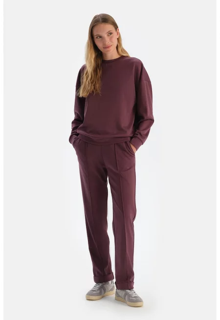 Спортен панталон с модал - Тъмновиолетов -