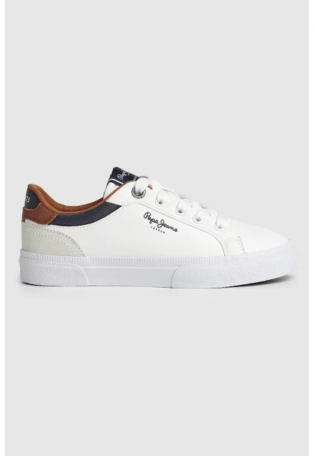 Спортни обувки с велур - Бял