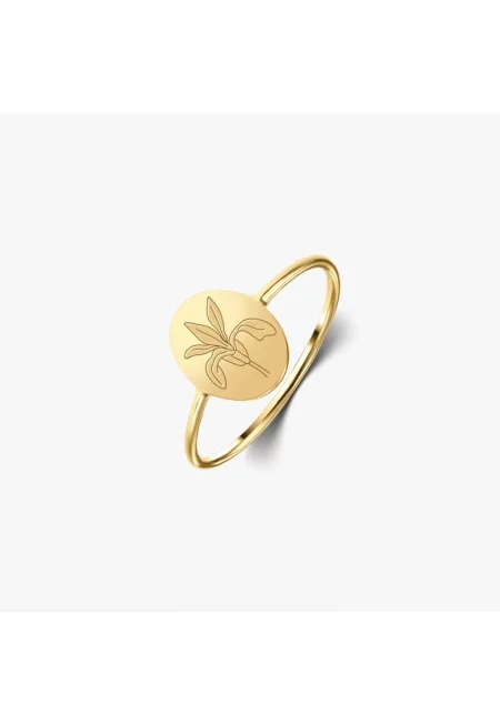 Сребърен пръстен Рождено цвете Златно