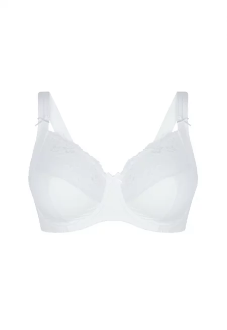 Сутиен с цели чашки с дантела - Мръснобял