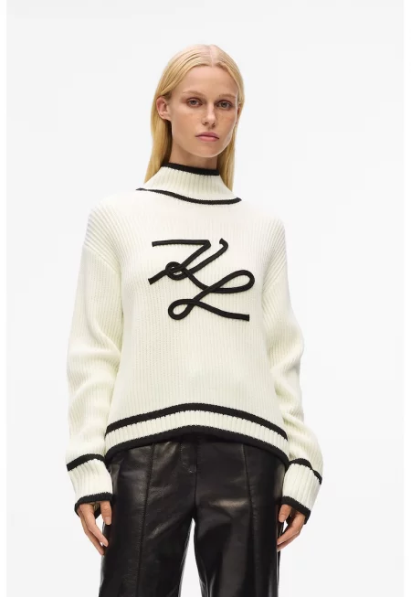 Свободен пуловер с монограм