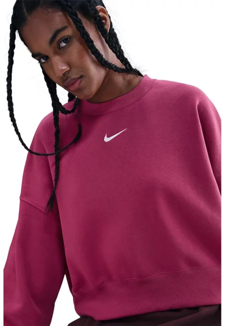 Свободен суитшърт Phoenix с паднали ръкави - Яркорозово