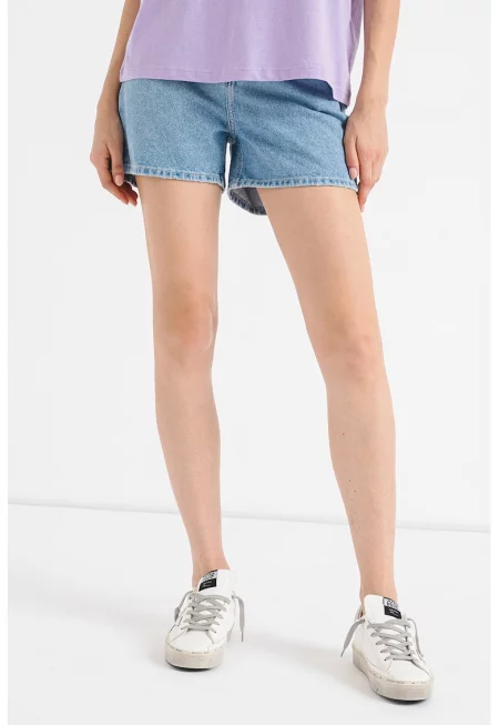 Свободни дънкови шорти - Светлосин