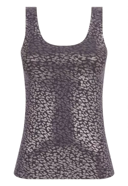 Танк топ с овално деколте - Черен