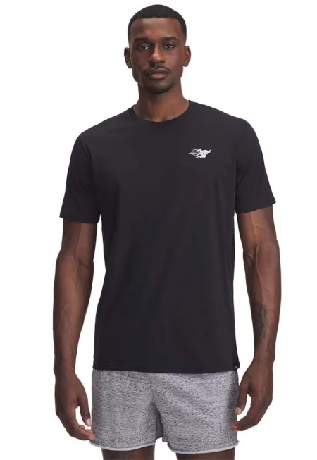 Тениска с памук с шарка на гърба