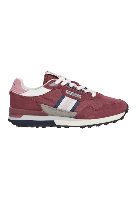 Велурени спортни обувки с текстил - Пепеляво сиво/Червен/Тъмносин