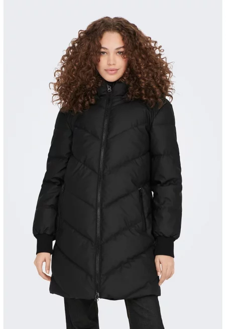 Зимно капитонирано яке - Черен