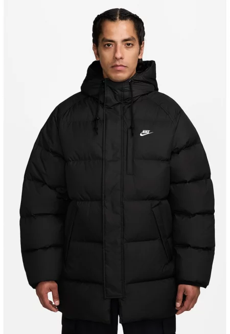 Зимно яке с джобове - Черен