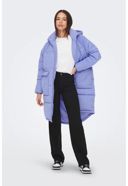 Зимно яке с качулка и асиметричен подгъв