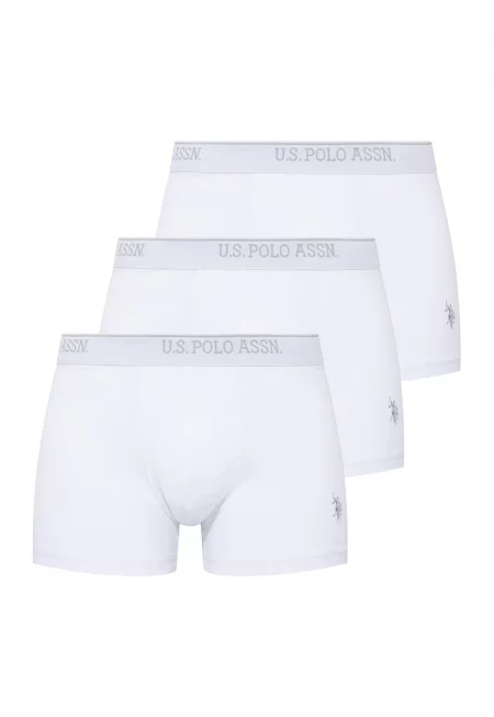 Боксерки с лого - 3 чифта - Бял