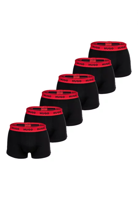 Боксерки с лого на талията - 6 чифта - Червен/Черен