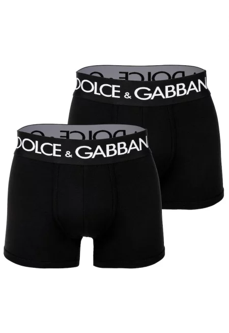 Боксерки с памук с лого на талията - 2 чифта - Черен