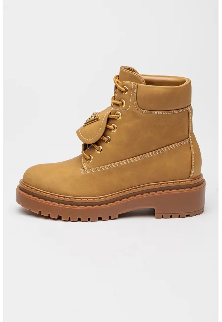 Боти от еко кожа с метално лого