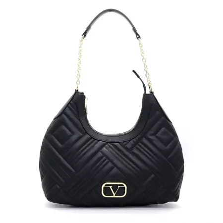 Чанта Хобо от еко кожа - Черен