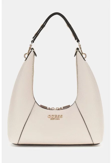 Чанта Хобо с лого - Мръснобял