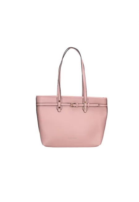Чанта за рамо от еко кожа - Бледо розово