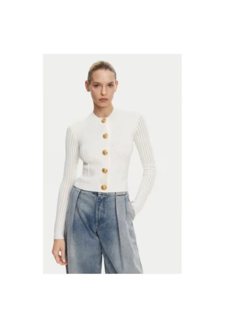 Дамска блуза  DF1KL190KF24 - Вискоза/Полиестер - Бяла - Бял