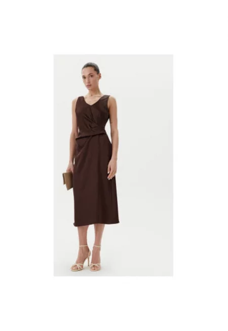 Дамска коктейлна рокля  CFC0122928003 - Синтетика - S INTL - Кафява