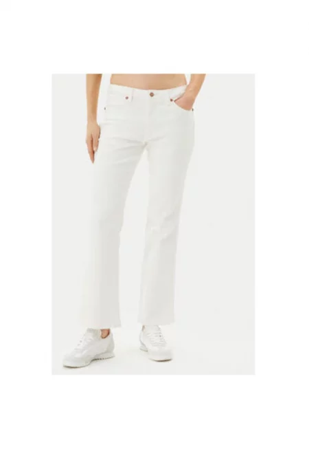 Дамски панталон  112362665 - Памук/Еластан - Бял