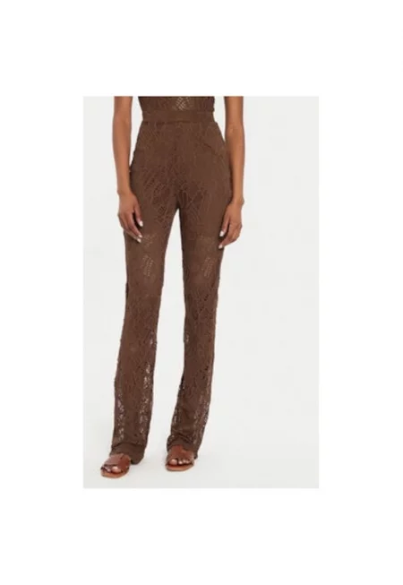 Дамски панталон -  304353970 - Модал/Полиестер - Кафяв - Кафяв