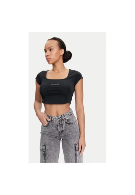 Дамски топ -  304113253 - Памук/Полиестер - Черен - Черен
